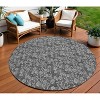 Gray Charcoal And Silver Floral Washable Indoor Outdoor Area Rug - 2 of 4