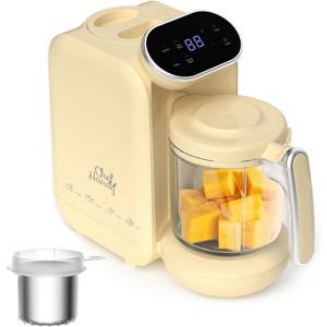 Chefhandy 5-in-1 Baby Food Maker | Auto Steam, Cook & Grind Blender | with Baby Bottle Warmer & 6 BPA-Free Pouches | Touch Screen Control, Yellow - 1 of 4