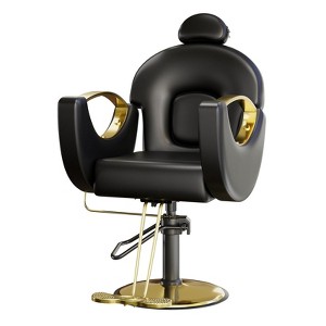 360° Swivel Barber Hair Chair Stylist Chair with Heavy Duty Hydraulic Pump, Adjustable Headrest & Reclining Backrest - 1 of 4