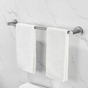 Gray 6-Piece Enhanced Aluminum Towel Rack Set - 24 Inches, Wall-Mounted Bathroom Accessories Collection - 1 of 4