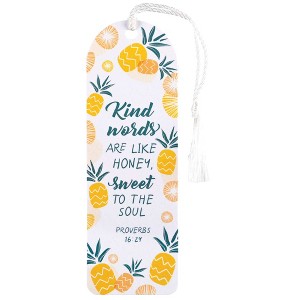 Dicksons BKMTL-516 Kind Words are Like Honey Sweet to The Soul Sunshine Yellow and White 2 x 6 Paper and Tassel Curved Top Encouraging Tassel - 1 of 2