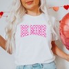 Simply Sage Market Women's Be Mine Distressed Checkered Short Sleeve Graphic Tee - 2 of 3