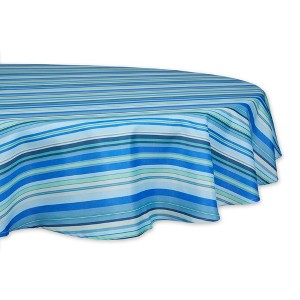 Dii Blue Ocean Stripe Print Outdoor Tablecloth 60 Round - 1 of 4