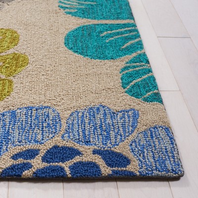 Gray Floral Handmade Rectangular 4' x 6' Synthetic Rug