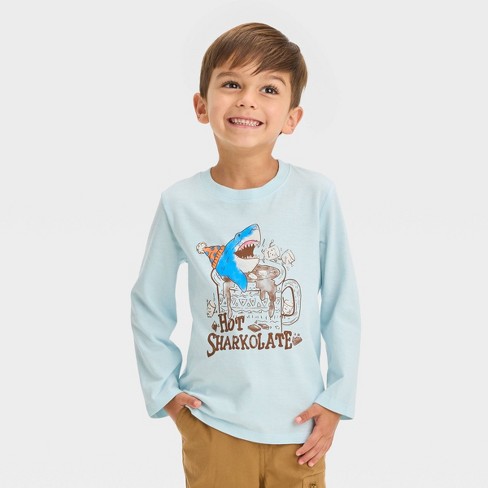 Toddler Boys' Long Sleeve Hot Sharkolate Graphic T-shirt - Cat