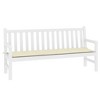 vidaXL Garden Bench Cushion - Comfortable and Durable Outdoor Seating Accessory - Made from 100% Polyester Oxford Fabric in Cream Color - 3 of 4
