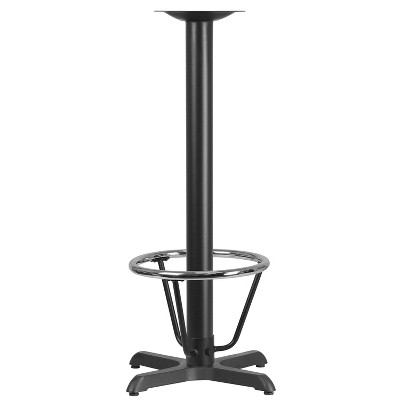 Emma and Oliver 22" x 22" Cast Iron Bar Table X-Base with Foot Ring