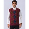 Lars Amadeus Men's Casual Argyle V Neck Sleeveless Knit Pullover Sweater Vest - 2 of 4