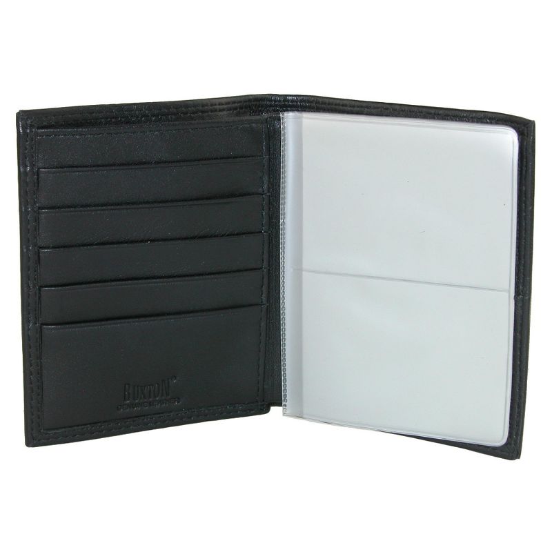 Buxton Men's Emblem Leather Credit Card Folio Pocket Secretary, 2 of 5