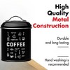 Amici Home Coffee Fix Metal Canister, 36 Oz Push Top Lid with Silicone Gasket - Black Decorative Coffee Storage Container with Patchwork Design - 4 of 4