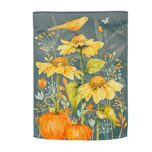 Evergreen Yellow Finch and Sunflowers Suede Garden Flag 12 x 18 Inches Indoor Outdoor Decor - 1 of 4
