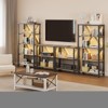 3 Tier Industrial Bookshelf with LED Lights, Metal Display Book Case, Open Book Shelf Organizer - 3 of 4