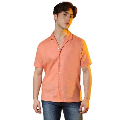 Campus Sutra Men Men's Tangarine Orange Heathered Shirt