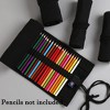 Fmeida 24/36/72 Slots Pencil Wrap Pencil Rolls, Artist Colored Pencils Roll Up Bag Short Brushes Pouch Case Pencils Organizer - 2 of 4