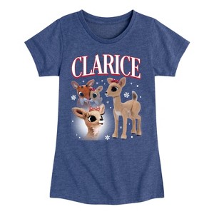 Girls' - Rudolph - Clarice Bootleg Fitted Short Sleeve Graphic T-Shirt - 1 of 4