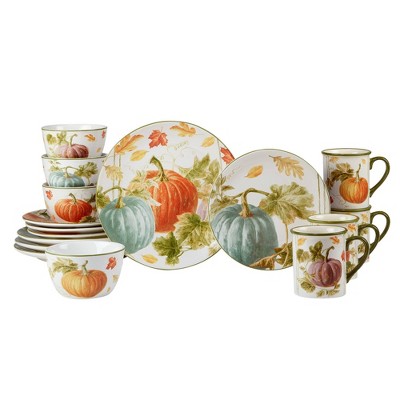 16pc Earthenware Autumn Dinnerware Set - Certified International : Target