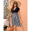 WhizMax Women's Maternity Dress Casual Short Sleeve Summer High Waist A Line Dress for Photoshop Baby Shower - 4 of 4