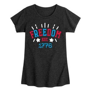 Girls' - Instant Message - 4th of July Fitted Short Sleeve Graphic T-Shirt - 1 of 4