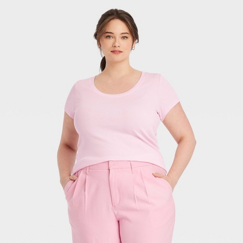 Out From Under Everyday Seamless Ribbed Tee In Pink