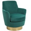 Lyngins 360° Swivel Accent Chair, Swivel Barrel Chair, Armchair for Living Room, Round Barrel Chairs with Gold Stainless Steel Base, Reading Chair - 2 of 4