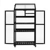 Indoor and Outdoor 62inch Greenhouse, Height Wood Large Greenhouse for Balcony, Greenhouse with Wheels and Adjustable Shelves-Coolbibila - 4 of 4