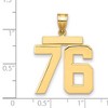 Black Bow Jewelry 14k Yellow Gold, Athletic Collection, Large Polished Number 76 Pendant - 2 of 3