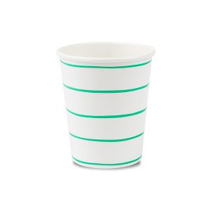 Daydream Society - Clover Frenchie Striped 9 oz Cups - Pack of 8 Paper Plates - 1 of 2