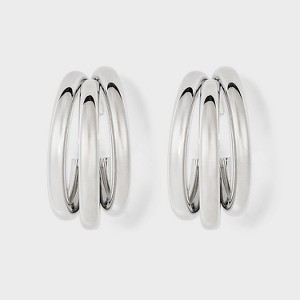 Multi Tube Hoop Earrings - A New Day™ Silver: Nickel-Free Metal, Post Closure, 1.5" Length, 2.3" Width - 1 of 3
