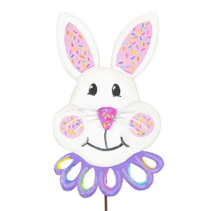 Round Top Collection 30.0 Inch Party Bunny Yard Stake Rabbit Easter Decorative Garden Stakes - 1 of 3