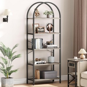 Coucheta 70 Inch Tall Arched Bookshelf – 5-Tier Tall Bookcase, Multiple colors Modern Storage Shelf, Holds 30lbs/Shelf for Living Room & Bedroom - 1 of 4