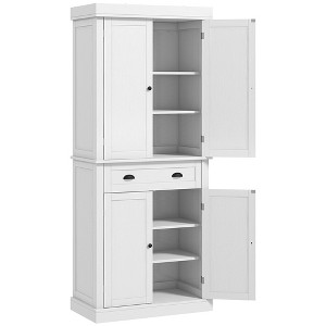 TIRAMISUBEST 72.5in Kitchen Pantry Cabinet Storage Sideboard Cabinet - White - 1 of 4