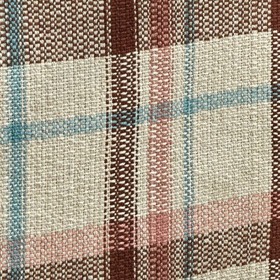Rustic Cotton Plaid Table Runner in Brown and Pink, 13" x 36"