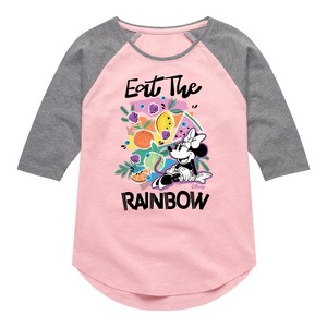 Girls' - Disney - Eat The Rainbow Shirt Tail Raglan Graphic T-shirt - 1 of 2