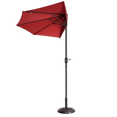 Nature Spring 9Ft Half Patio Umbrella, Red