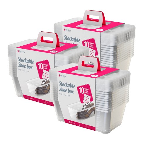Mainstays 5 qt Women's Shoe Storage Box Clear 20 Pack