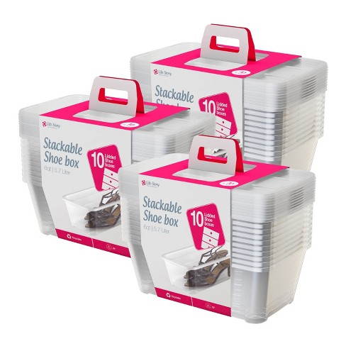 Mainstays 5Qt Stackable Plastic Lidded Closet Organizer Box