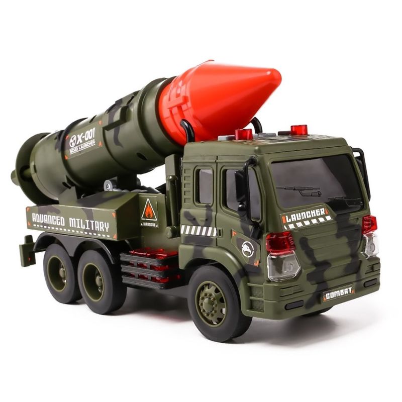 Insten Pull Back Army Military Launcher Truck,  Friction Powered Vehicle, 11 x 3.15 in, 3 of 4