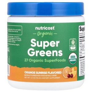 Nutricost Organic Super Greens, Orange Sunrise, 4.1 oz (114 g) - 1 of 3