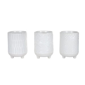 Transpac Stoneware Natural Instincts Planters Set of 3 Spring Home Decorations - 1 of 1