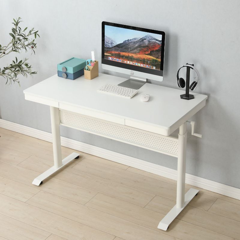 48 x 24 InchesStanding Desk with Metal Drawer , Adjustable Height Stand up Desk, Sit Stand Home Office Desk, Ergonomic Workstation-The Pop Home, 4 of 10