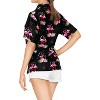 HAPPY BAY Hawaiian Shirts Womens Summer Beach Party T-Shirt Blouses Short Sleeve Vacation Button Up Dress Tee Shirts Tops for Women - 4 of 4