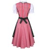 Vintage 2-Piece Plaid Dress Costume White Peplum Sleeves Red Gingham Dress with Green Apron - 3 of 4