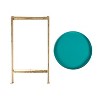 Kate and Laurel Celia Round Metal Tea Table, 14x14x25.75, Gold and Teal - 3 of 4