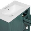 NicBex 30" Bathroom Vanity with Resin Sink, Bathroom Cabinet Storage with 1 Spacious Cabinet, 2 Drawers, and 1 Open Shelf for Bathroom, Green - 3 of 4