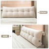 Soft Wedge Teddy Velvet Headboard Pillow w/ Side Pocket - PP Cotton Filled, Triangular Backrest Cushion for Dorm Bed - 3 of 4