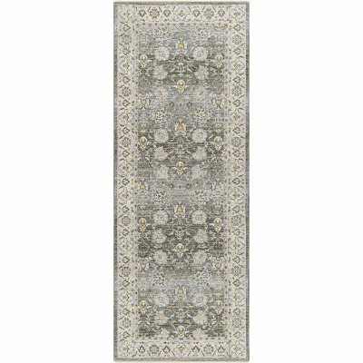 Hauteloom Amaru Green Textured Rug with Fringes