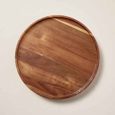 14" Wooden Pedestal Lazy Susan Brown - Hearth & Hand™ with Magnolia