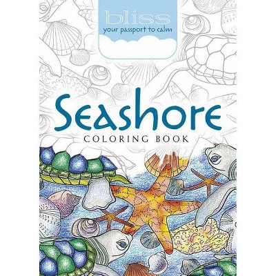 Bliss Seashore Coloring Book - (Adult Coloring) by  Jessica Mazurkiewicz (Paperback)