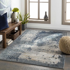 Hauteloom Waterboro Navy&Gray Abstract Area Rug - 1 of 4
