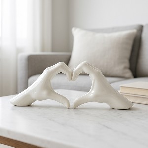 Decorative Heart Hands - Coffee Table, Bathroom, or Office Accent - Sentimental Accent Statue Perfect for Shelf or Living Room Decor - 1 of 4